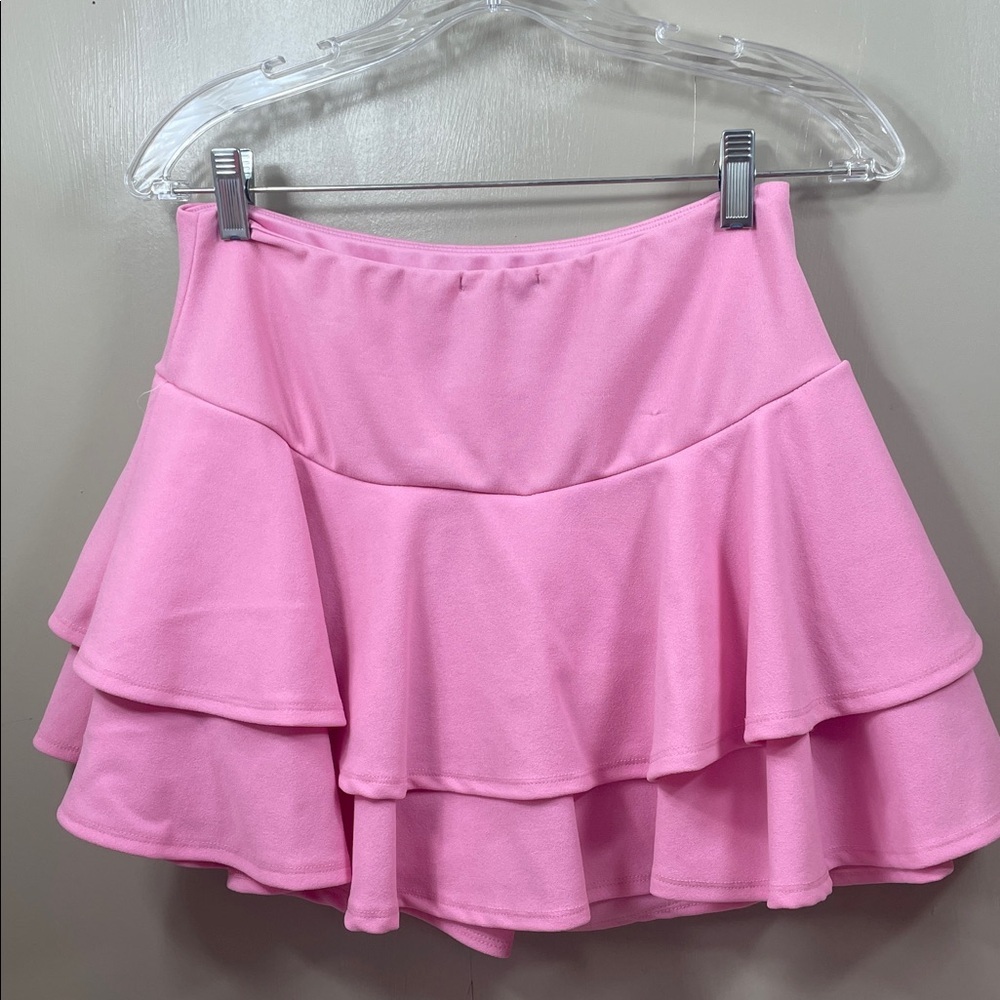 Women’s Pink Layered Flounce Skirt size L - Picture 3 of 12